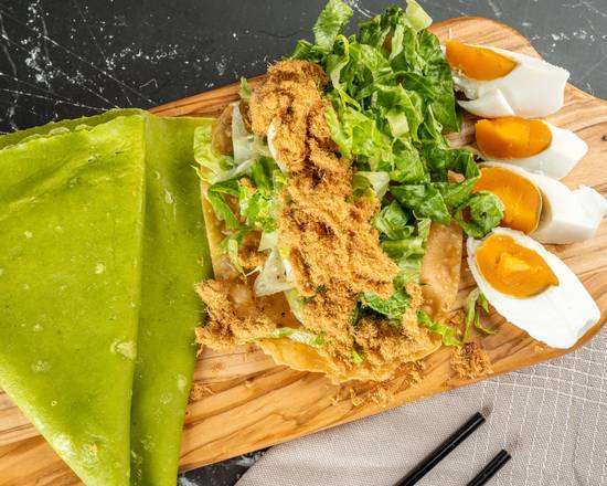 king ham&egg Yolk &pork floss pancakes + pop (王中王+蛋黄肉松+汽水）
